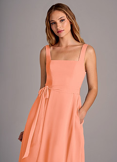 Azazie Deb Bridesmaid Dresses Sunset A-Line with Pockets Chiffon Convertible Dress image2