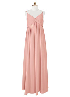 Azazie Raychel Junior Auburn A-Line Pleated Chiffon Dress image7