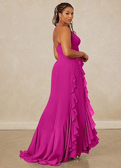 Christian Siriano Bridal for Azazie 1006 Brautjungfernkleider Meerjungfrau-Linie Gestreift Chiffon Kleid Fuchsia image9