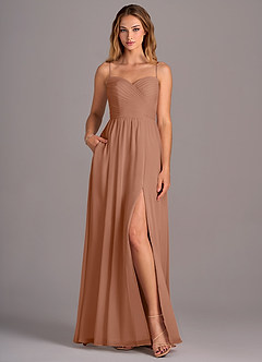 Azazie Joni Final Sale Bronzer A-Line Strapless Chiffon Convertible Dress image4