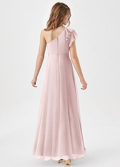 Azazie Arabella Junior Jurk van Chiffon met A-Lijn Ruches Blozend Roze image6