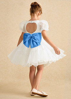 Azazie Debbie vestidos de niña de las flores Vestido de Marfil Azul Pastel de Organza de Princesa con Escote de Corazón image6