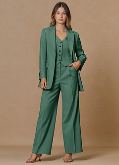 front Rowan Eucalyptus Blazer de performance à tissage raffiné