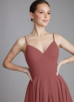 Azazie Zaina Brautjungfernkleider A-Linie Chiffon Kleid Amethyst image3