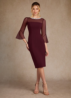 Azazie Bellevue Klänningar till brudens mor Klänning Tubklänning i Stretch crepe Pärlstav Cabernet image4