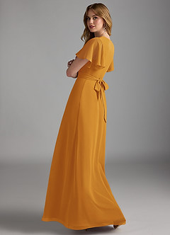 Azazie Zaniah Bridesmaid Dresses Butterscotch A-Line Chiffon Dress image7