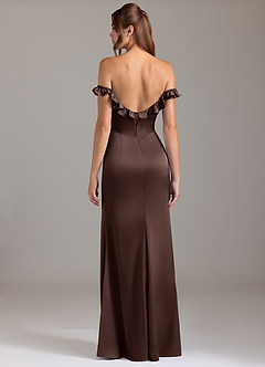 Azazie Callie Bridesmaid Dresses Ganache A-Line Ruched Stretch Satin Convertible Dress image7