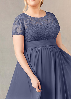 Azazie Annette Abiti per la Madre della Sposa Abito A-Line in Chiffon Pizzo Stormy image11