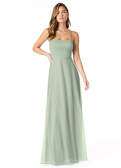 Azazie Rae Bridesmaid Dresses Dusty Sage A-Line Bow Mesh Dress image1