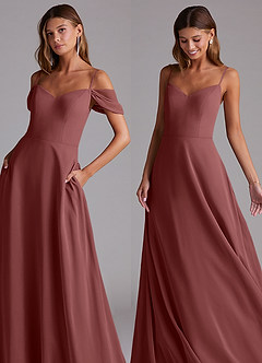 Azazie Marley Bridesmaid Dresses Amethyst A-Line Off the Shoulder Chiffon Convertible Dress image7