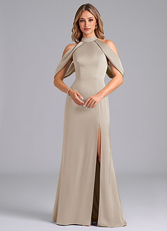Azazie Bonny Bridesmaid Dresses Frost Mermaid Off the Shoulder Stretch Satin Dress image4