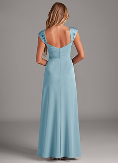 Azazie Laila Bridesmaid Dresses Moody Blue A-Line Sweetheart Neckline Stretch Satin Dress image2