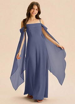 Azazie Moana Junior Stormy A-Line Pleated Chiffon Dress image2