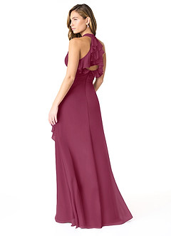 Azazie Aviv Bridesmaid Dresses Mulberry A-Line Pleated Chiffon Dress image2