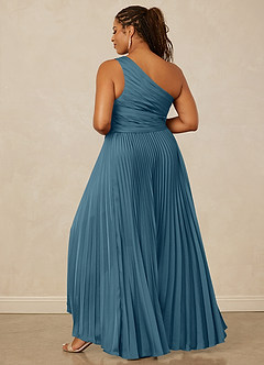 Christian Siriano Bridal for Azazie 1008 Brautjungfernkleider A-Linie One-Shoulder Stretch-Satin Kleid Bermudablau image14