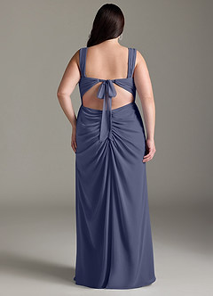 Azazie Jesaphine Bridesmaid Dresses Stormy Sheath Bow Chiffon Dress image9