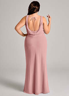 Azazie Rylina Bridesmaid Dresses Dusty Rose Mermaid Pleated Chiffon Dress image11