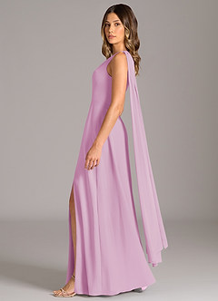 Azazie Tella Jurken voor bruidsmeisjes Jurk van Chiffon met A-Lijn One-Shoulder Snoep Roze image4