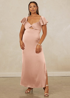 Christian Siriano Bridal for Azazie 1005 Brautjungfernkleider Etui Herzausschnitt Stretch-Satin Kleid Roségold image9