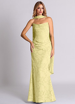 Azazie Sorrel Bridesmaid Dresses Lemon Sorbet Mermaid Corset Floral Burnout Convertible Dress image5