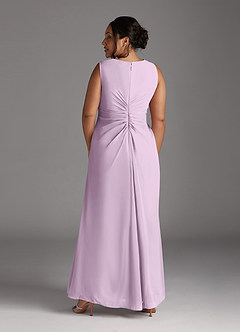 Azazie Manuella Mother of the Bride Dresses Frosted Lilac A-Line V-Neck Pleated Chiffon Dress image14