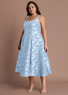 Briac Powder Blue A-line Midi Dress image11