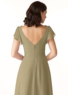 Azazie Omari Bridesmaid Dresses Moss Green A-Line Chiffon Dress image6