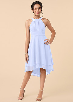 Azazie Linna Junior Lavender A-Line Pleated Chiffon Dress image1