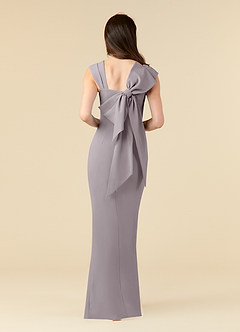 Azazie Ellen Final Sale Dusk Sheath Side Slit Stretch Crepe Dress image2