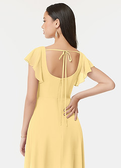 Azazie Bondi Bridesmaid Dresses Butter A-Line Ruffled Chiffon Dress image3