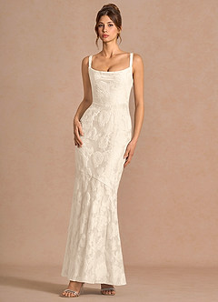 Azazie Keilani Cream Maxi Dress