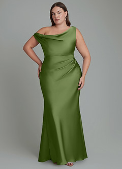 Azazie Emerson Bridesmaid Dresses Juniper Mermaid Off the Shoulder Stretch Satin Dress image8