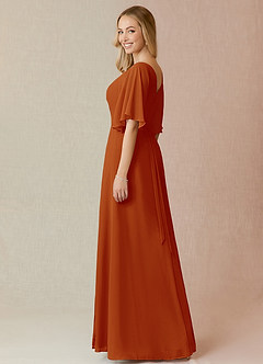 Azazie Cierra Bridesmaid Dresses Paprika A-Line V-Neck Chiffon Dress image5