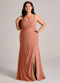 Azazie Deandra Bridesmaid Dresses MAI TAI Mermaid Pleated Chiffon Dress image7