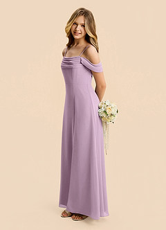 Azazie Lilly Junior Wisteria A-Line Pleated Chiffon Dress image3