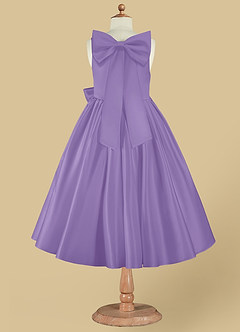 Azazie Bo Peep Flower Girl Dresses Tahiti A-Line Bow Matte Satin Dress image8