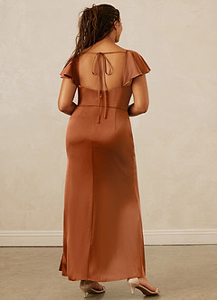 Christian Siriano Bridal for Azazie 1005 Bridesmaid Dresses Copper Sheath Sweetheart Neckline Stretch Satin Dress image15