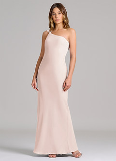 Azazie Monroe Suknie dla druhen Osłona Jedno ramię Szyfon Do ziemi Sukienka image3