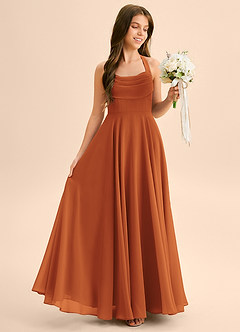 Azazie Kady Junior A-Linie Herzausschnitt Chiffon Kleid Kanel image5