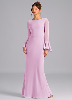 Azazie Leone Bridesmaid Dresses Candy Pink Mermaid Corset Chiffon Dress image1