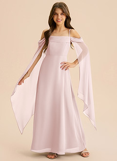 Azazie Moana Junior Klä av A-Line i Chiffong Plisserad image3