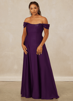 Christian Siriano Bridal for Azazie 1002 Bridesmaid Dresses Grape A-Line Off the Shoulder Stretch Satin Convertible Dress image11