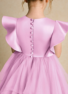 Azazie Chirp Flower Girl Dresses Candy Pink Ball-Gown Tulle Dress image6