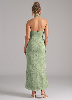 Azazie Marlissa Bridesmaid Dresses Agave Sheath Pleated Floral Burnout Dress image2