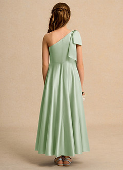 Azazie Guppy Junior Formal Flower Girl Klänningar Klä A-Line i Matt satäng Ena axeln image2