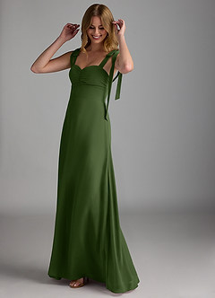 Azazie Lizet Bridesmaid Dresses Olive A-Line Sweetheart Neckline Chiffon Dress image1