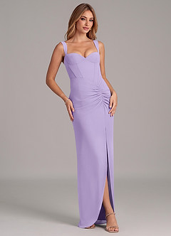 Azazie Ayla Final Sale Lilac Sheath Sweetheart Neckline Chiffon Dress image5
