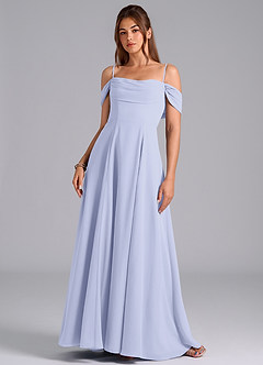 Azazie Almina Bridesmaid Dresses Lavender A-Line Off the Shoulder Chiffon Convertible Dress image4