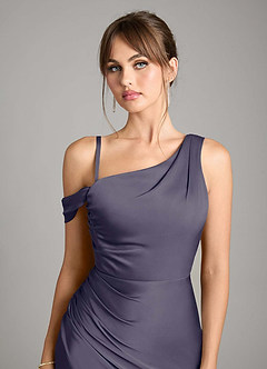 Azazie Madelyn Bridesmaid Dresses Stormy Mermaid One Shoulder Stretch Satin Convertible Dress image3