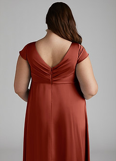 Azazie Allessia Brautjungfernkleider für Schwangere A-Linie Plissee Stretch-Satin Bodenlänge Kleid image12
